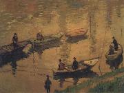 Claude Monet Anglers on the Seine at Poissy Spain oil painting artist